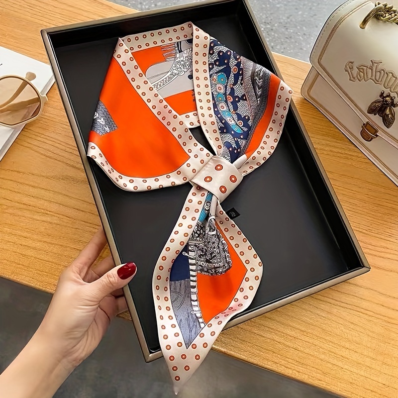 Ethnic Fashion Design - Boho Chic arancione stampa floreale Skinny