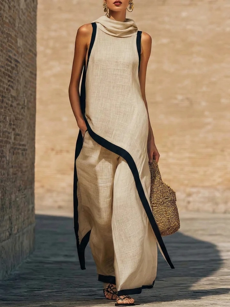 Ethnic Fashion Design - Completo da donna in lino a