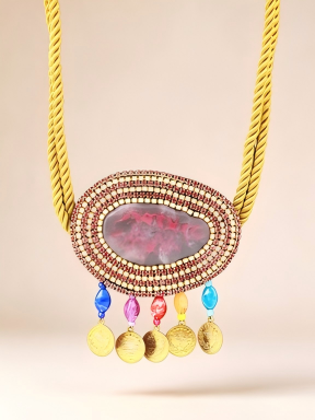 Ethnic Fashion Co In - Cintura in corda dorata, fibbia etnica